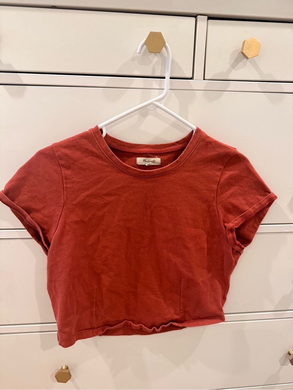 Madewell Rust Red Cropped Tee